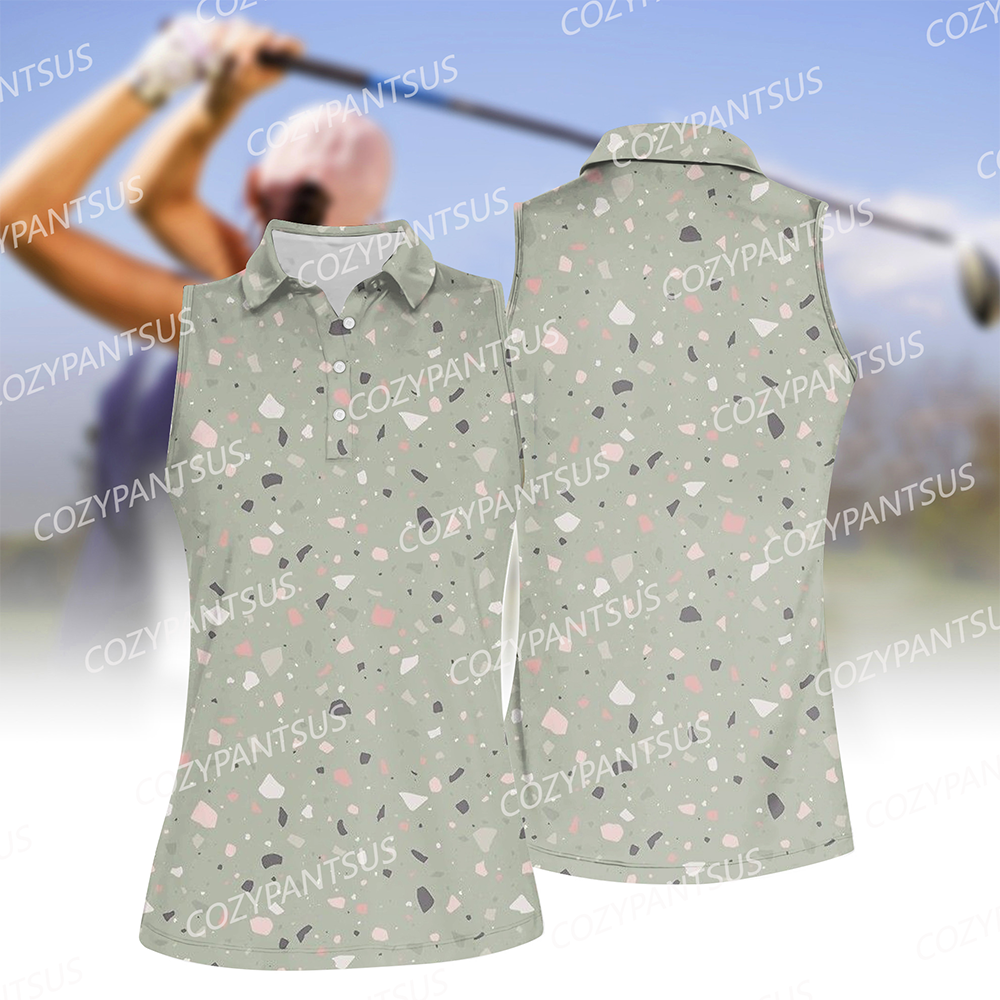 Peace Love Golf Women Short Sleeve Polo Shirt Sleeveless Polo Shirt I0096