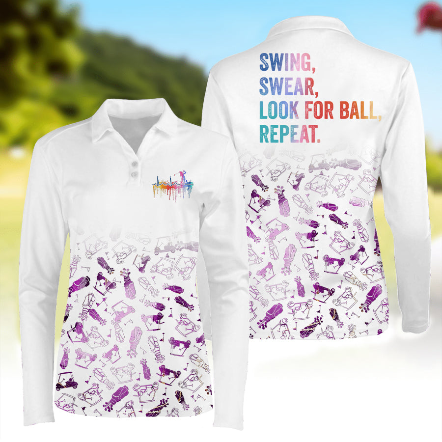 Women's Golf Long Sleeve Polo Shirt cozypantsus