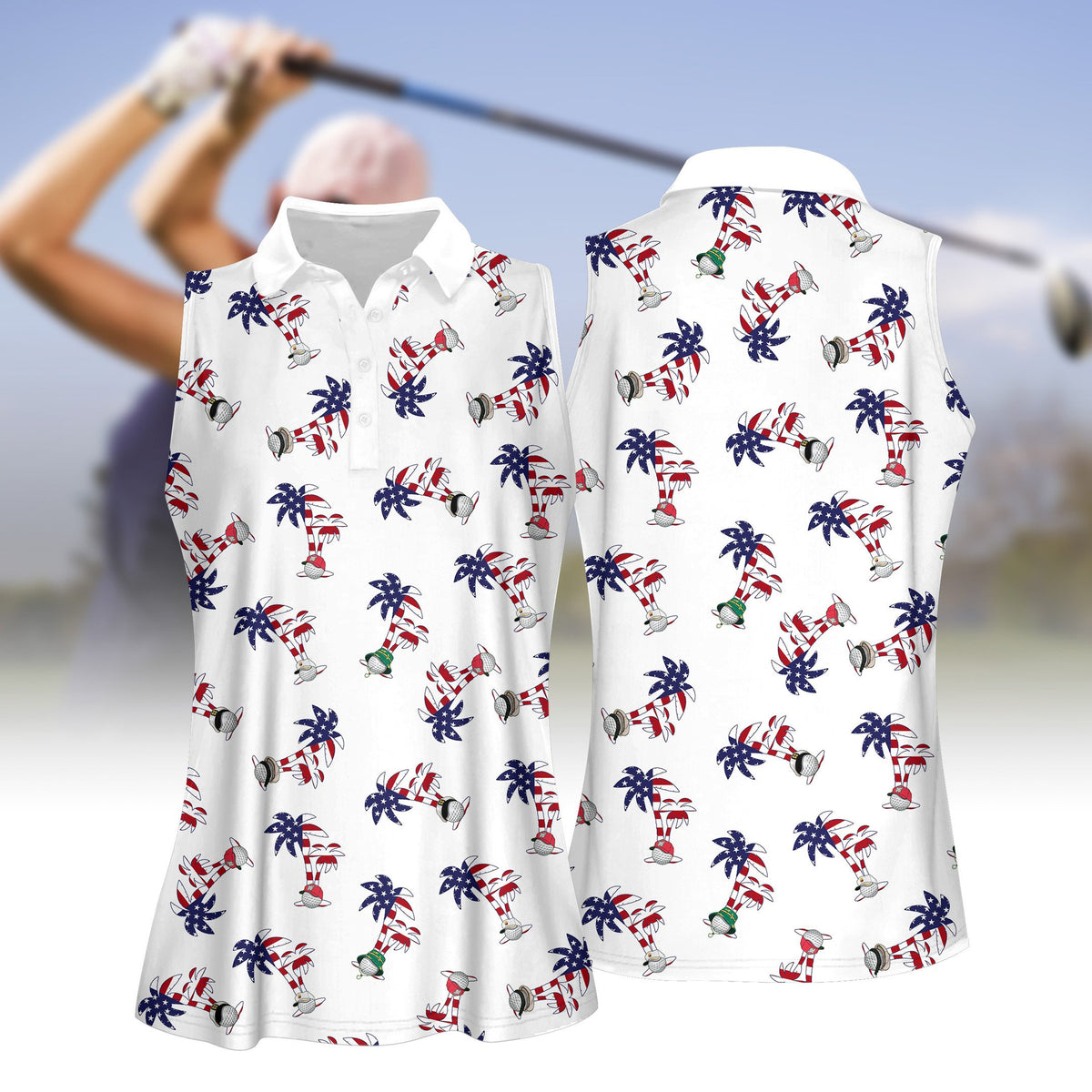 Tipsy Elves - Men's Palm Tree Golf Polo Shirt