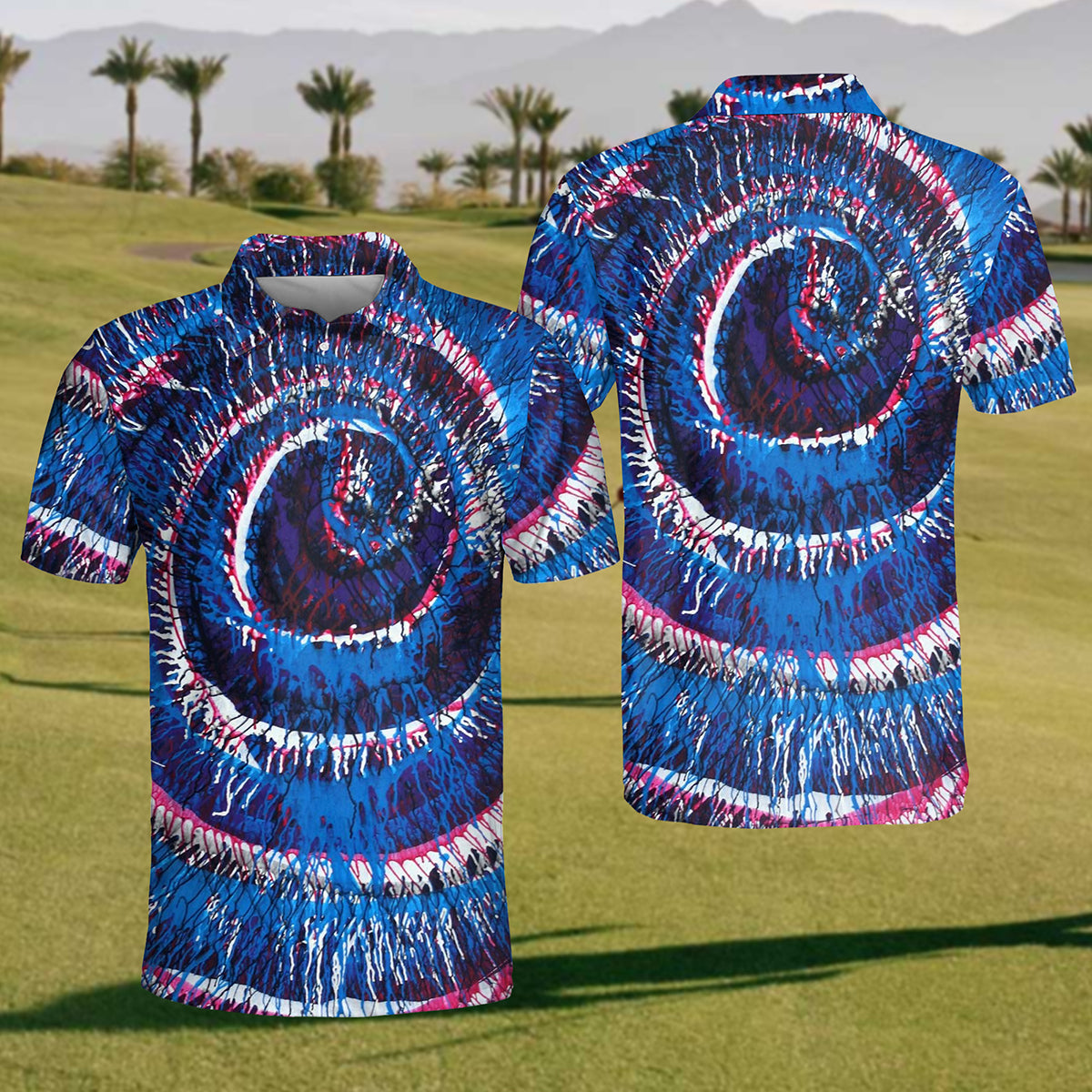 mens tie dye polo shirt