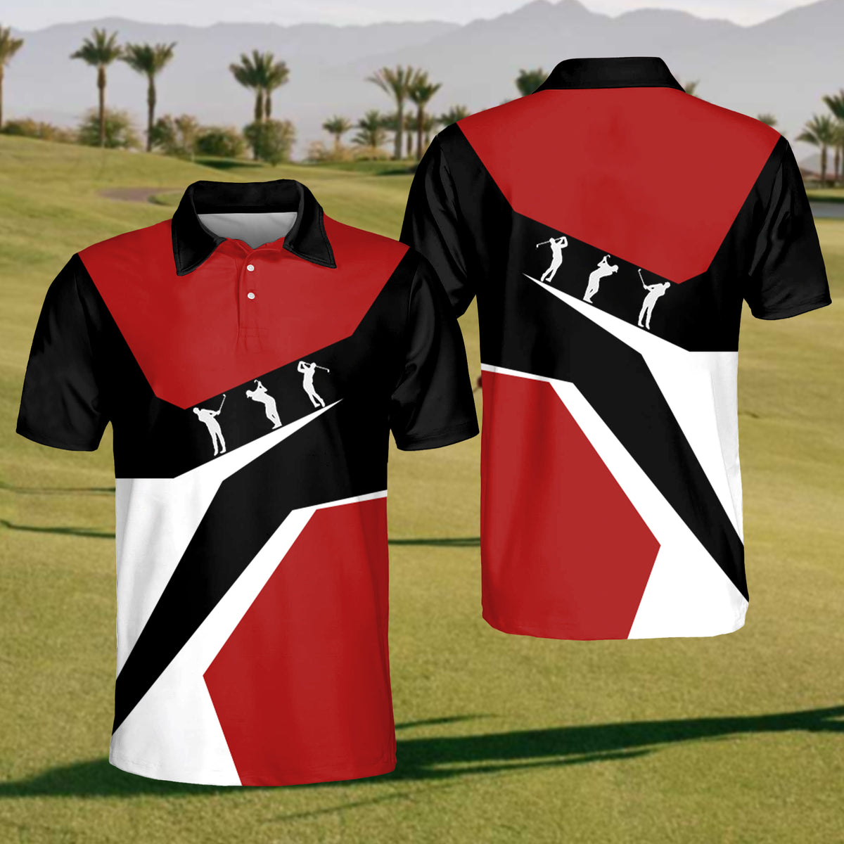 Men's Red And Black Golf Polo Shirt – cozypantsus