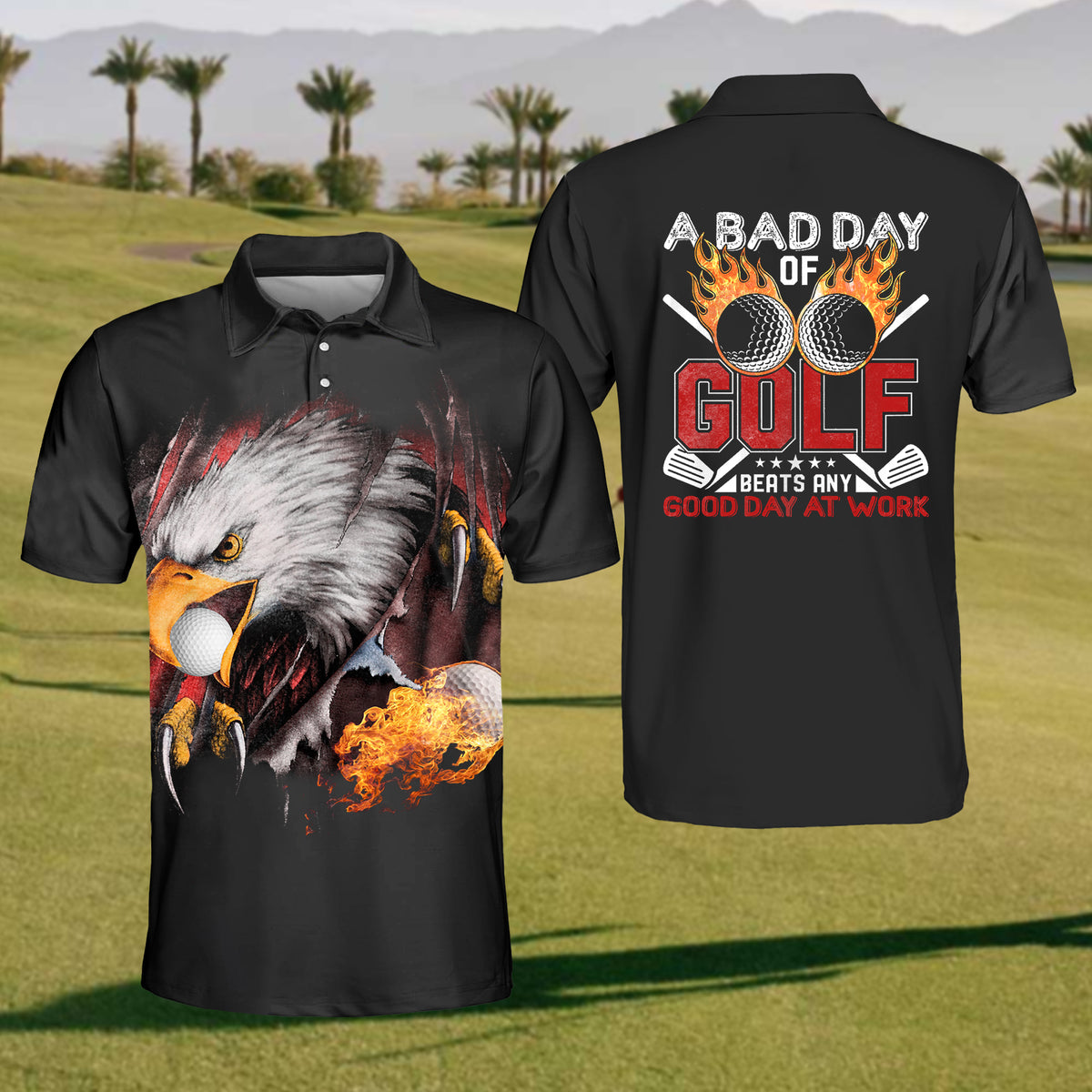 Men's Eagle Golf Polo Shirt cozypantsus