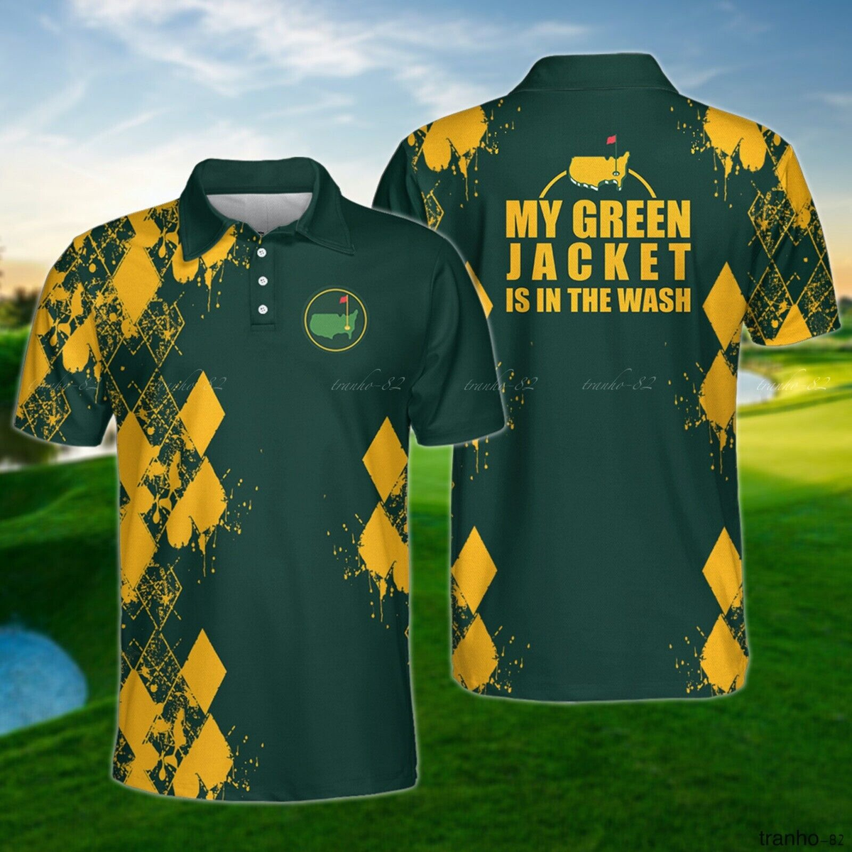 My Green Jacket Is In The Wash Golf Premium Polo Shirt For Men cozypantsus