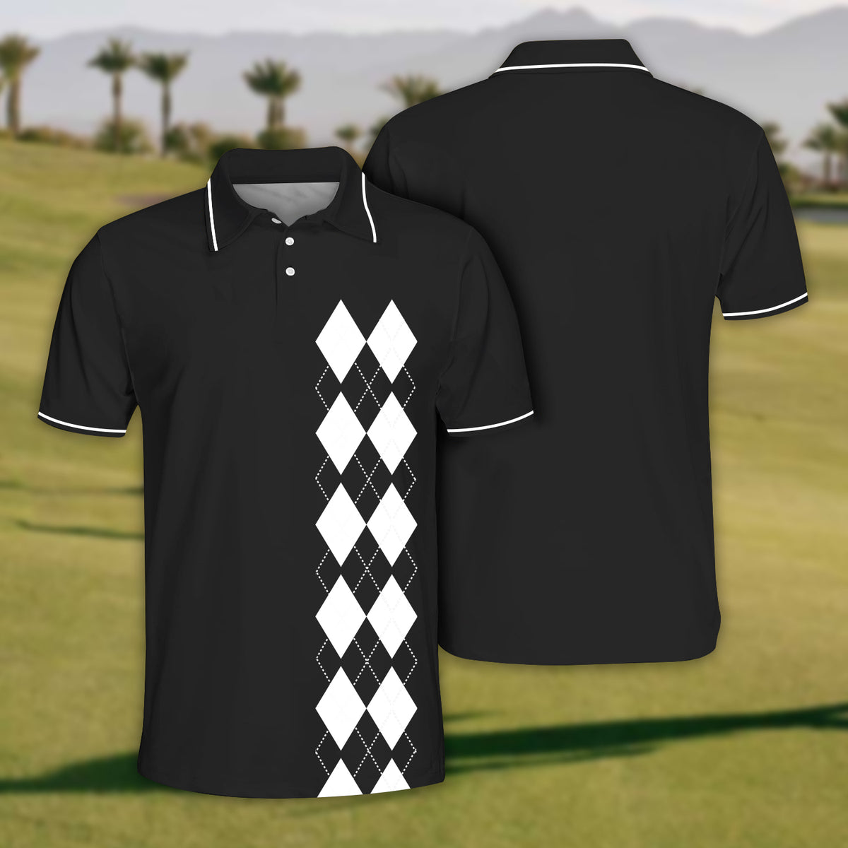 Men's Black Golf Polo Shirt cozypantsus