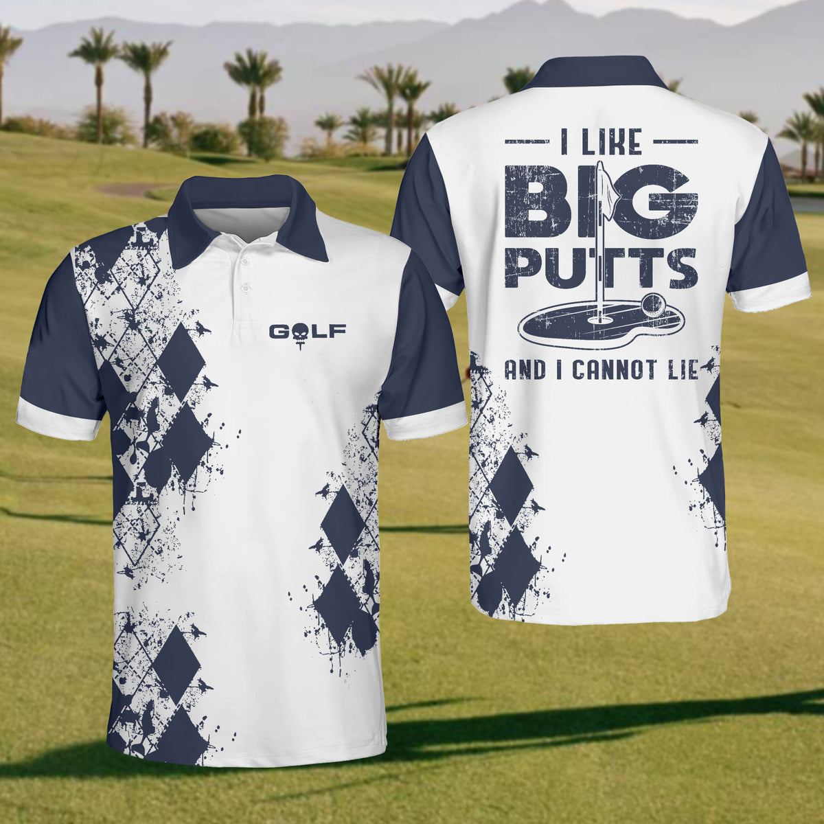 Men'S I Like Bigger Putts And I Cannot Lie Golf Polo Shirt cozypantsus