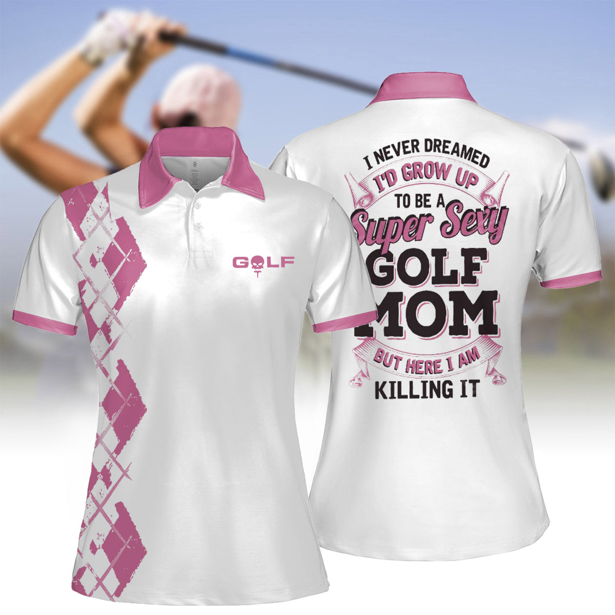 Super Sexy Golf Mom Golf Short Sleeve Women Polo Shirt cozypantsus Super Sexy Golf Mom Golf Short Sleeve Women Polo Shirt cozypantsus